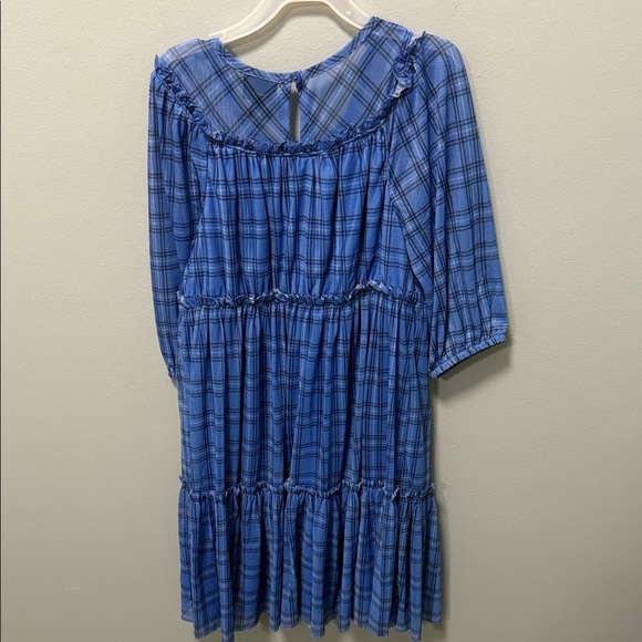 Blue Checkered Kids Dress - Picture 7 of 8